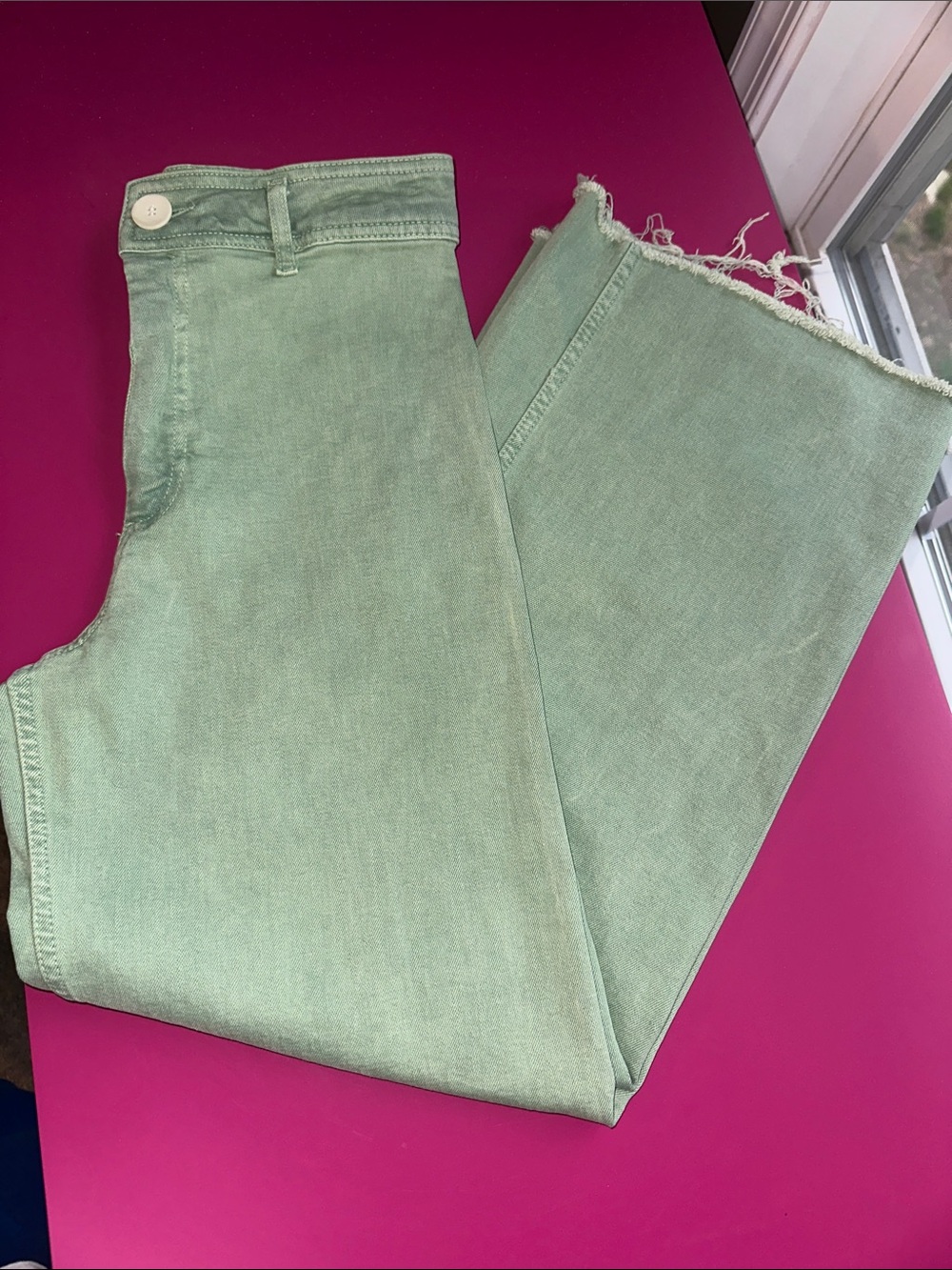 Zara Mint Green Wide Leg Jeans